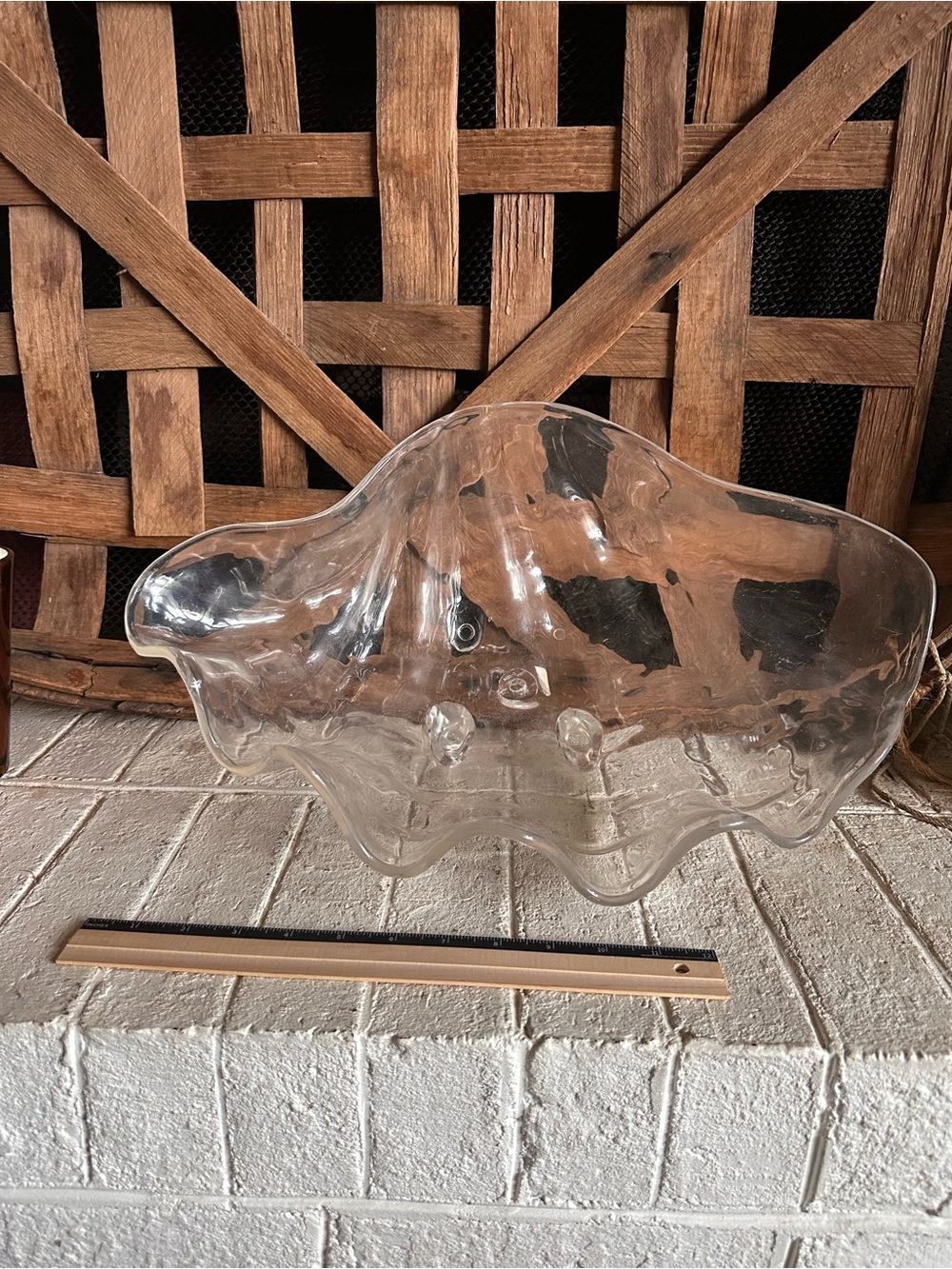 Extra Large Acrylic/Lucite Decorative Shell bowl /MCM